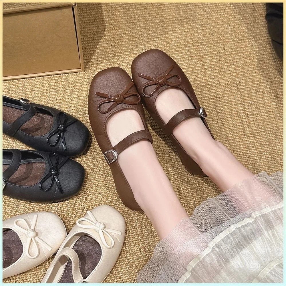 Mule Slip On - Sandales plates pour femmes avec nœud