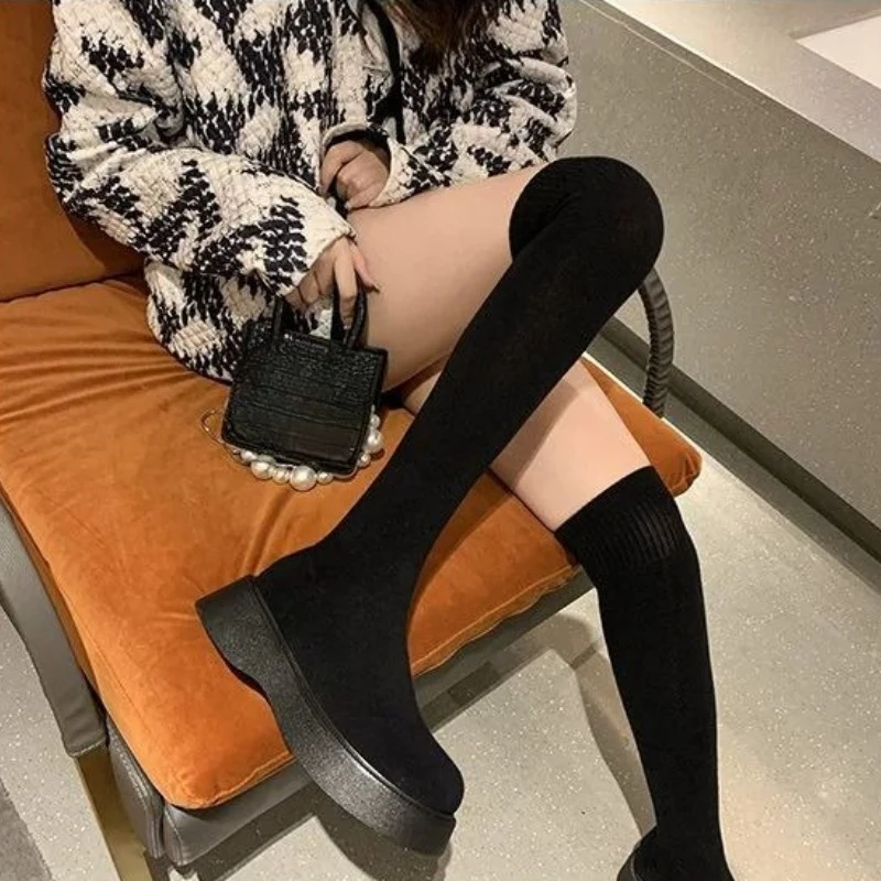Sock Boot Women - Bottes chaussettes élastiques hautes jusqu'aux genoux