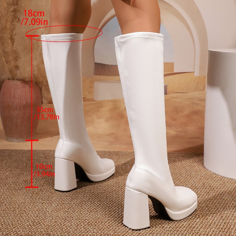 Nouvelles bottes élastiques à  - Knee High Boots Women avis et prix