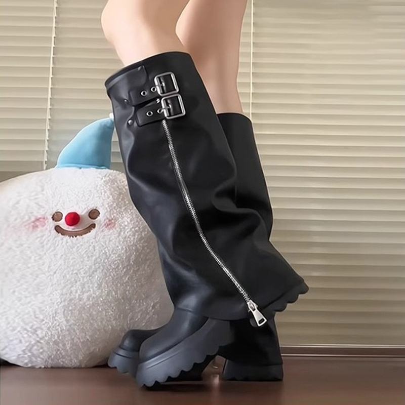 Style Punk épissage fond épais - Knee High Boots Women avis et prix